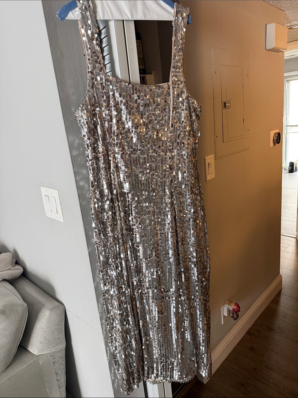 Show Me Your Mumu Silver Sequin Sleeveless Cocktail Dress - Picture 3 of 3